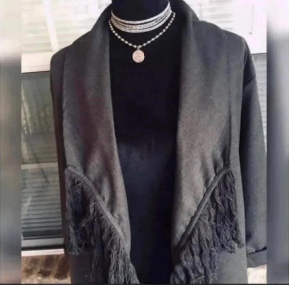 NEW FRINGE BELTED COAT WITH POCKETS - Picture 7 of 11